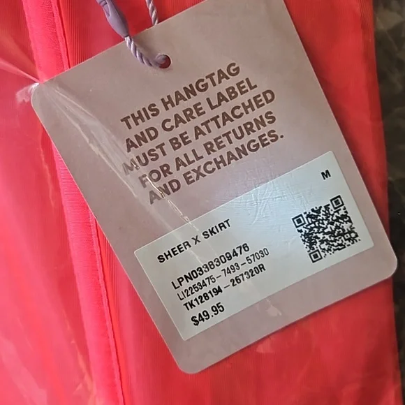 Np Longer Avil NIP SAVAGEXFENTY Sheer X Skirt in Dark Pink/Orange/Red size M - Picture 7 of 9